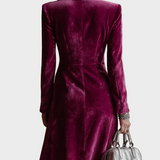 Vera | Vestido maxi tipo blazer de terciopelo