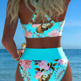 Anabel | Bikini con estampado floral en contraste y abertura