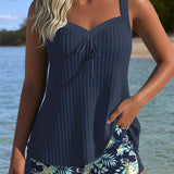 Glenda | Tankini a rayas con bragas de playa de dos piezas