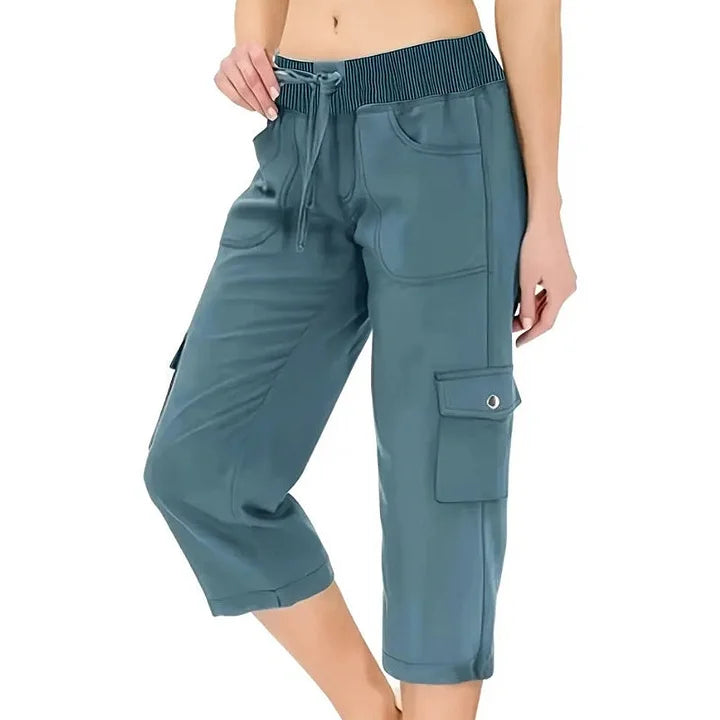 Emilce | Pantalón Capri de Cintura Alta Cómodo con Bolsillos Prácticos