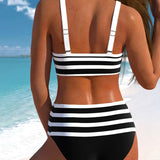 Agripina | Bikini de talle alto a rayas