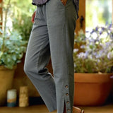 Calista | Pantalones Casuales de Corte Suelto con Botones