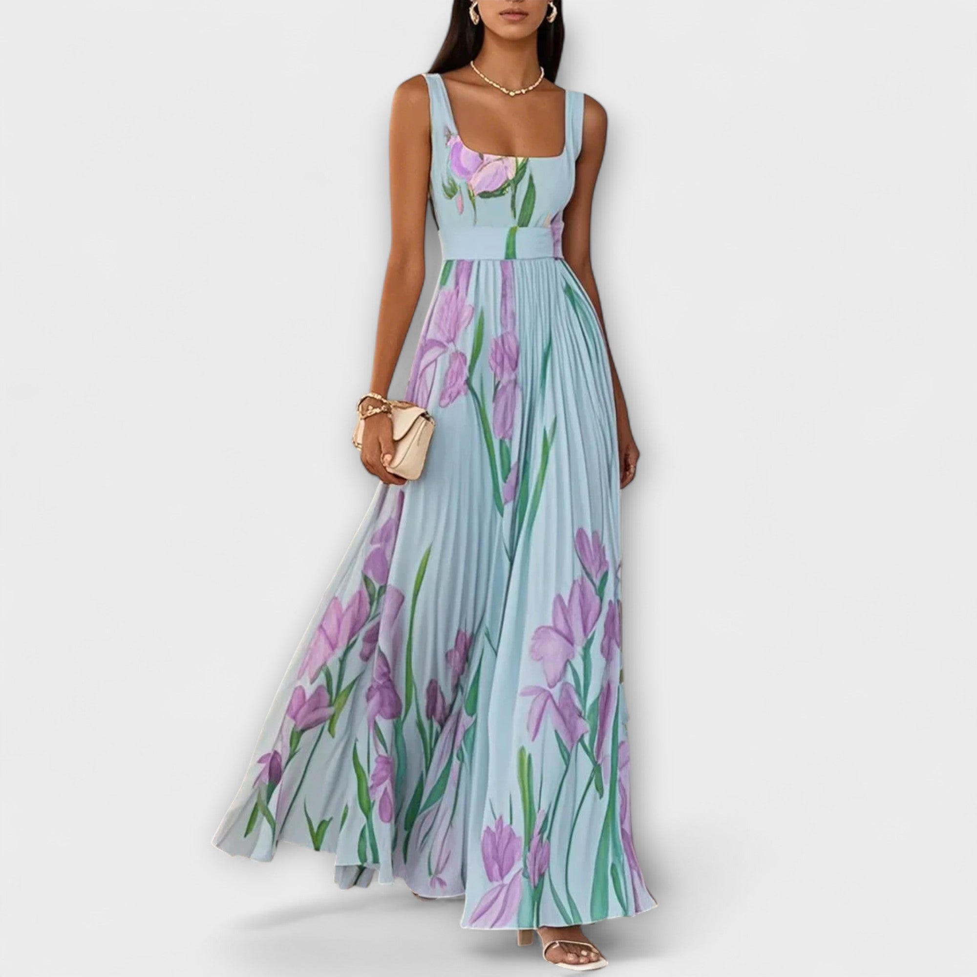 Penélope | Vestido maxi de gasa