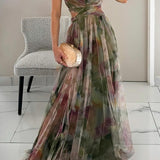 Gundisalva | Vestido maxi elegante para mujer con estampado floral primaveral
