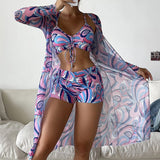 Edelmira | Conjunto de bikini de 3 piezas con estampado