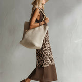 Eustáquia | Vestido midi de punto leopardo
