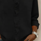 Elyana | Blusa con Volantes, Escote en V y Mangas Largas
