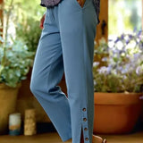 Calista | Pantalones Casuales de Corte Suelto con Botones