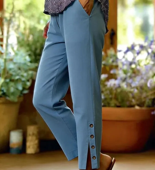 Calista | Pantalones Casuales de Corte Suelto con Botones
