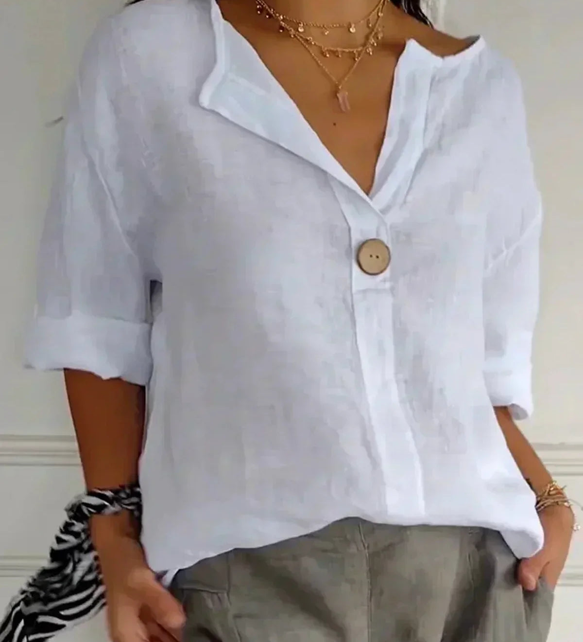 Angela | Blusa Casual de Cuello en V