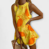 Arletty | Vestido Corto Orvienne con Estampado de Cangrejos