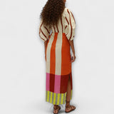 Kaya | Vestido maxi con mangas abullonadas