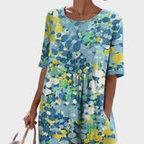 Elena | Vestido midi floral suelto y ligero