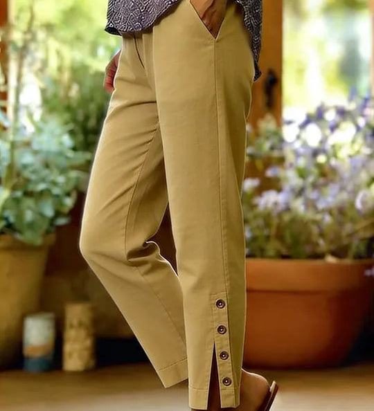 Calista | Pantalones Casuales de Corte Suelto con Botones