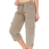 Emilce | Pantalón Capri de Cintura Alta Cómodo con Bolsillos Prácticos