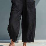 Ashla | Mono minimalista de lino para mujer, sin mangas, cuello alto y botones