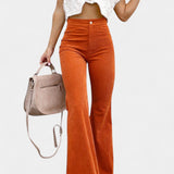 Kiara | Pantalones de Terciopelo de Pierna Ancha de Cintura Alta
