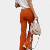 Kiara | Pantalones de Terciopelo de Pierna Ancha de Cintura Alta