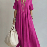 Ayla | Elegante Vestido Con Cuello En V y Manga Corta