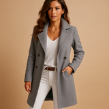 Dfina | Elegante Abrigo Largo Con Botones
