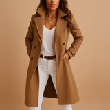 Dfina | Elegante Abrigo Largo Con Botones