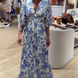 Claudina | Vestido Largo Elegante con Patrón Floral