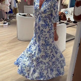 Claudina | Vestido Largo Elegante con Patrón Floral