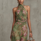 Dunia | Vestido Largo Halter Floral