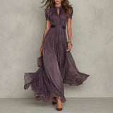 Dominika | Vestido Largo Morado con Escote