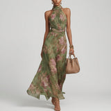 Dunia | Vestido Largo Halter Floral