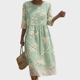 Gabi | Vestido midi con estampado de plantas y flores