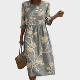 Ana | Vestido midi de plantas y flores