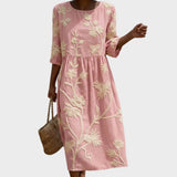 Paula | Vestido midi con estampados botánicos y florales