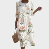 Ariana | Vestido con estampado de plantas y flores
