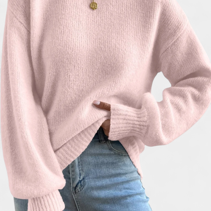 Emilia | Jersey de Cuello Redondo con Mangas Globo