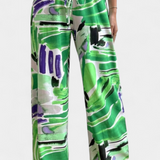 Senda | Pantalones de Pierna Ancha con Estampado Abstracto