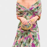 Magda | Vestido largo floral con escote en v