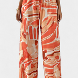 Senda | Pantalones de Pierna Ancha con Estampado Abstracto