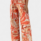 Senda | Pantalones de Pierna Ancha con Estampado Abstracto