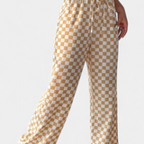 Hilaria | Pantalones de Pierna Ancha con Estampado a Cuadros