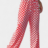 Hilaria | Pantalones de Pierna Ancha con Estampado a Cuadros