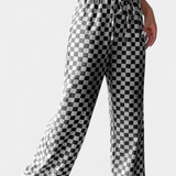 Hilaria | Pantalones de Pierna Ancha con Estampado a Cuadros