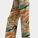 Senda | Pantalones de Pierna Ancha con Estampado Abstracto