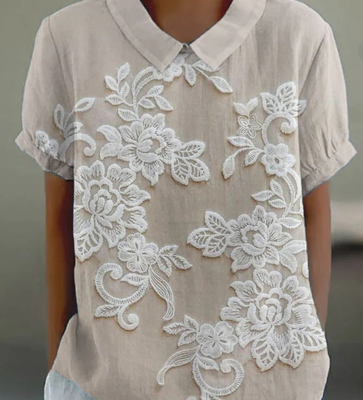 Azalia | Blusa Bordada Estilo Vintage