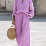 Saturnina | Conjunto de Pantalón Estilo Simple de Algodón