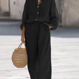 Saturnina | Conjunto de Pantalón Estilo Simple de Algodón