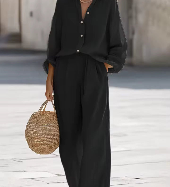 Saturnina | Conjunto de Pantalón Estilo Simple de Algodón