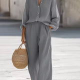 Saturnina | Conjunto de Pantalón Estilo Simple de Algodón
