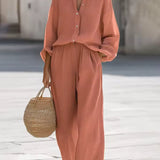 Saturnina | Conjunto de Pantalón Estilo Simple de Algodón
