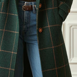 Florencia | Abrigo de Tweed a Cuadros con Solapas Retro